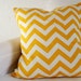 17x17" Yellow and White Chevron Pillow Cover