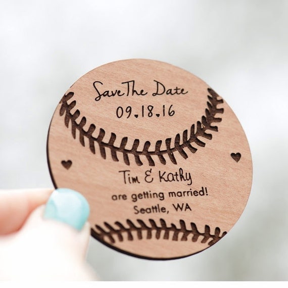 10 Baseball Save the Date Laser cut and Etched on