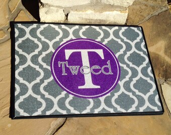mat chevron personalized door monogrammed loor