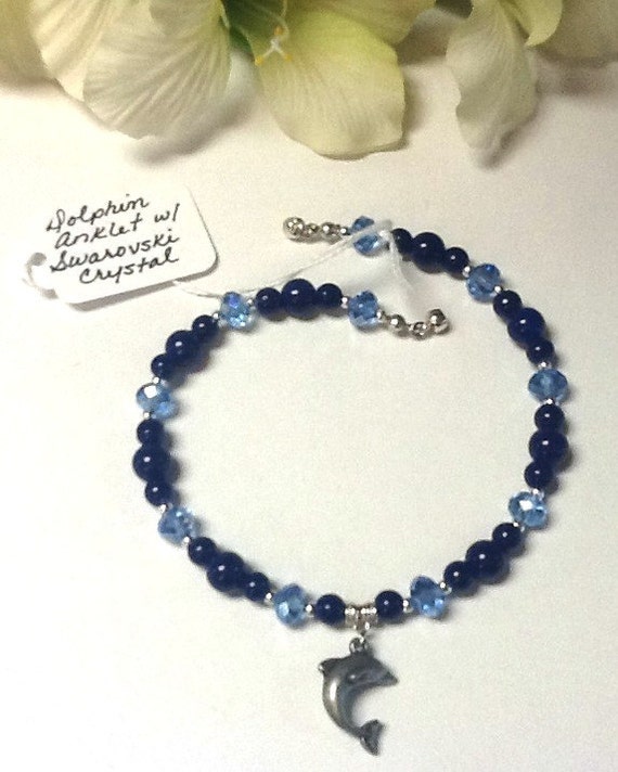Beaded Charm Anklet Handmade with Flip Flop, Seahorse and Dolphin ...