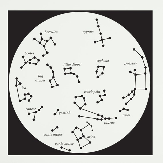 Items Similar To Simple Star Constellation Map Wall Decal Custom Vinyl Art Stickers On Etsy