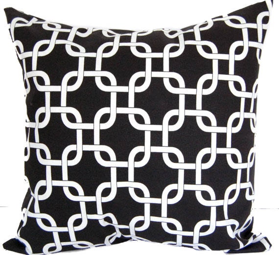 Items similar to Decorative pillow cover black and white geometric pillow sham cushion cover ...