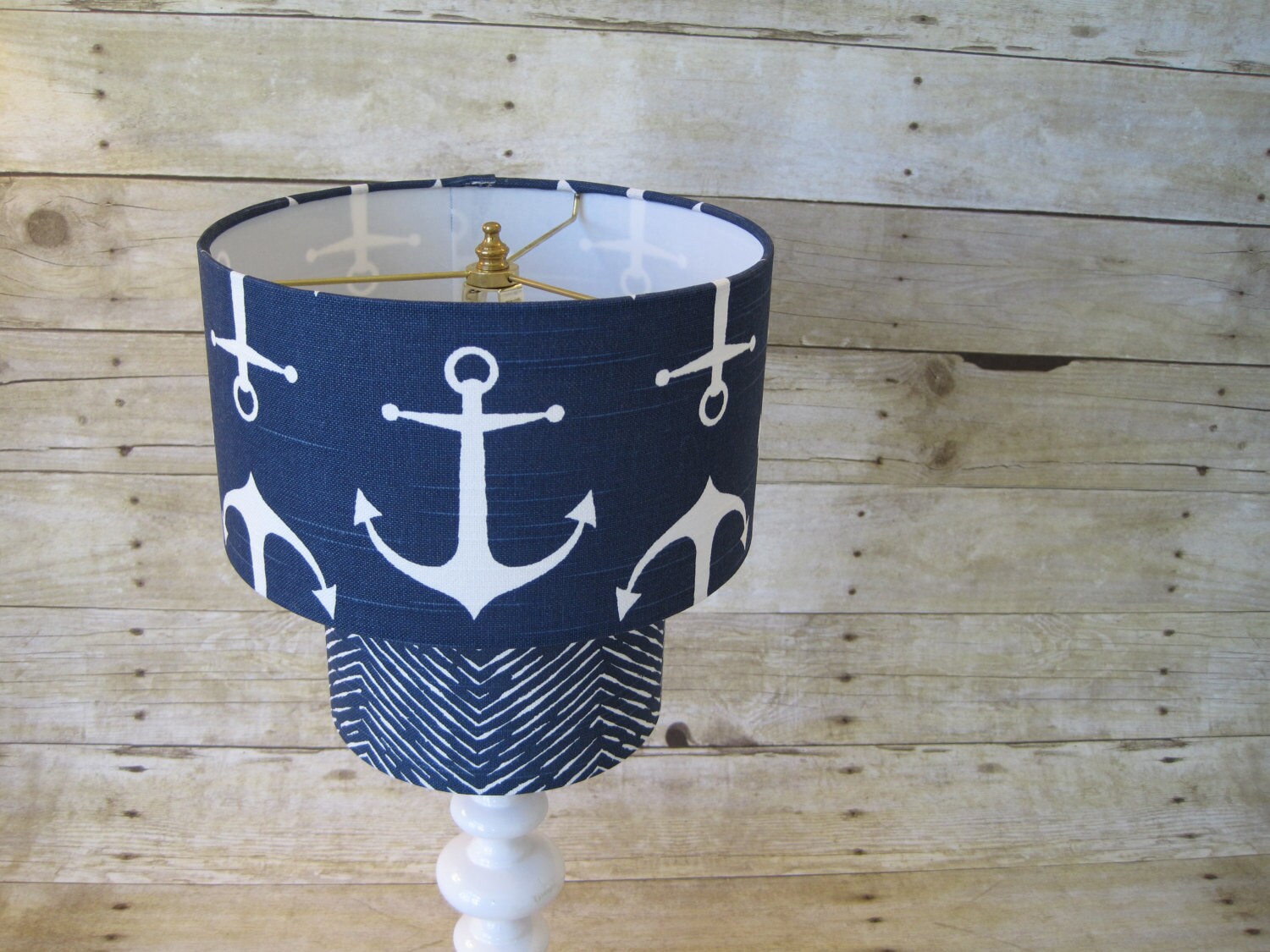Lamp Shade Drum Lampshade 2 Tier Nautical by SweetDreamShades