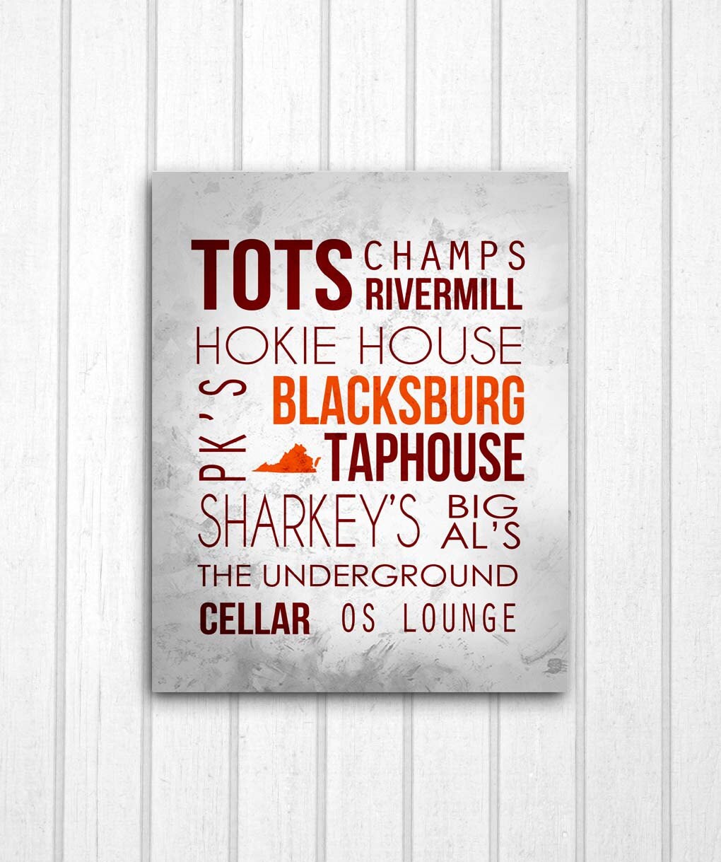 Virginia Tech Blacksburg Bars Print