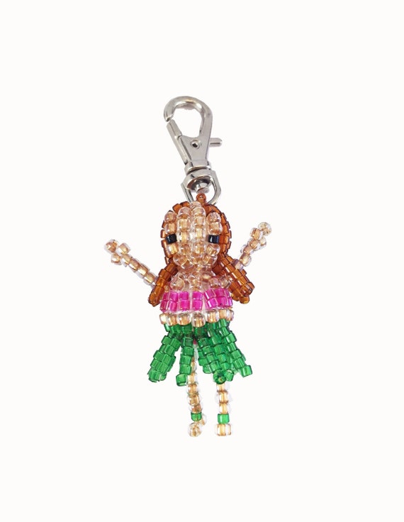 Items similar to Hawaiian Hula Girl Zipper Pull, keychain, necklace