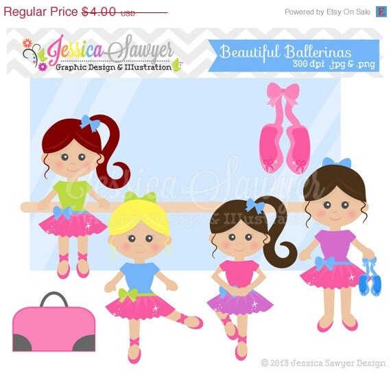 50% OFF- INSTANT DOWNLOAD, ballerina clip art, dance clipart, for commercial use, scrapbooking, invitations Il_570xn