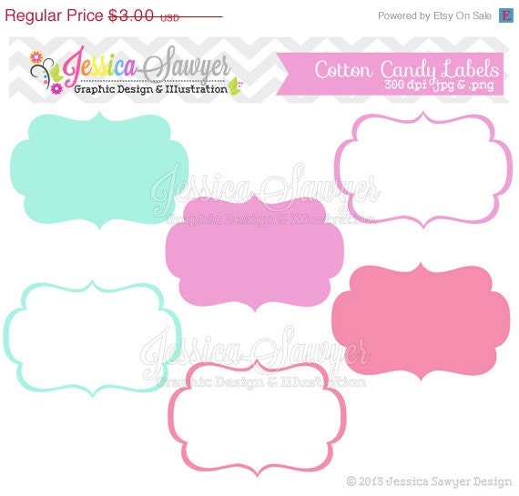 50% OFF - INSTANT DOWNLOAD, aqua pink purple digital labels, printable label, tags, frames, cotton candy labels, invites, cards, scrapbooki Il_570xn