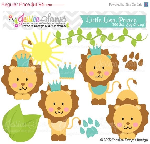 80% OFF - INSTANT DOWNLOAD, little prince lion clipart, jungle clip art, for commercial use, personal use, cards, invites, party supply Il_570xn