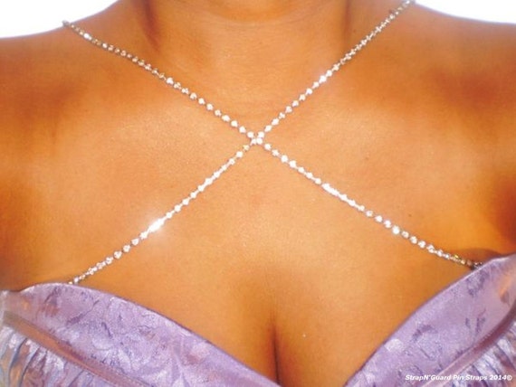 Dress Strap for Women Bra and Clothing - Ultimate Support!  Rhinestone Straps with Exclusive Metal Pin-Hooks