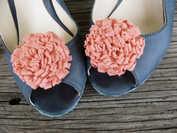 Shoes,  bridesmaid Flowers  Shoe Idea, Wedding Bridesmaid Gift shoes for gift Shoe Pins, Coral