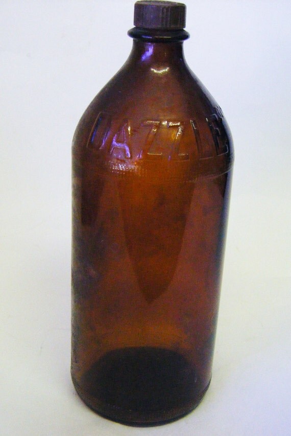 1924 Dazzle Bleach Amber Bottle J. L. Prescott Company Passiac