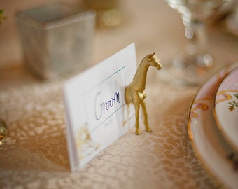 gold animal place card holders // set of 25