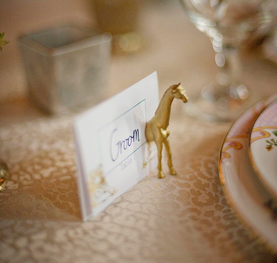 gold animal place card holders // set of 25
