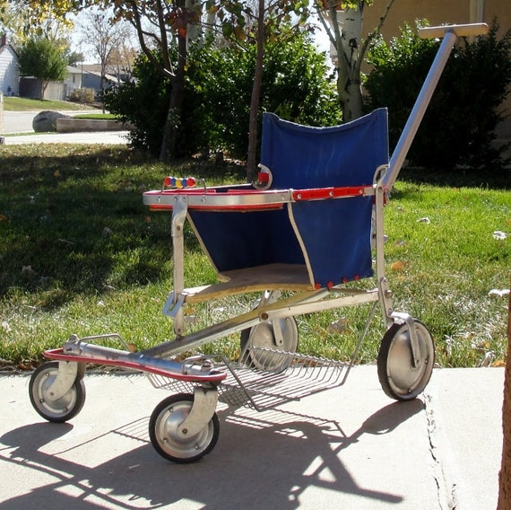 Antique baby stroller from the 1950s