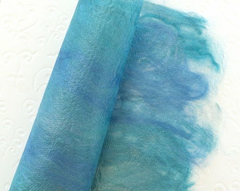 Turquoise Blue Decorative Craft Paper - Hand made Silk Paper - Fibre Art