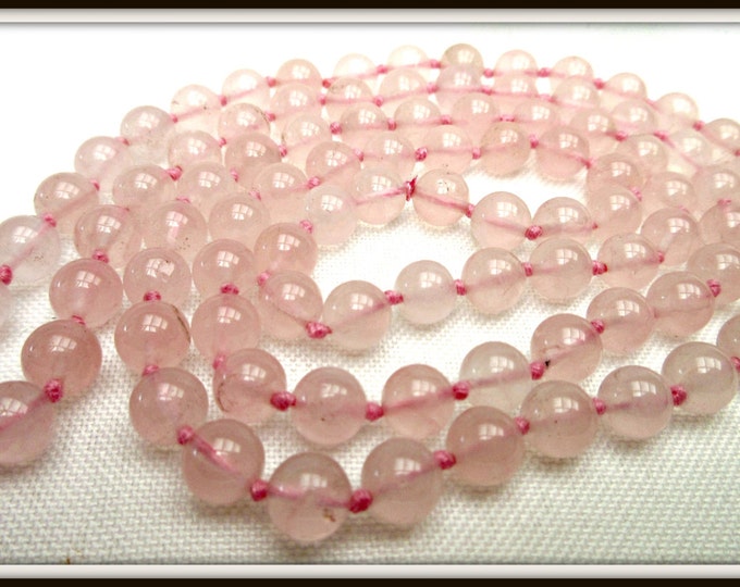 Rose Quartz Bead necklace pink polished gemstone beads