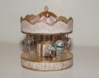 Carousel horses miniature, dollhouse 1:12 scale