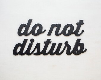 Do not disturb sign freestanding wooden words office home signs custom colors gift idea