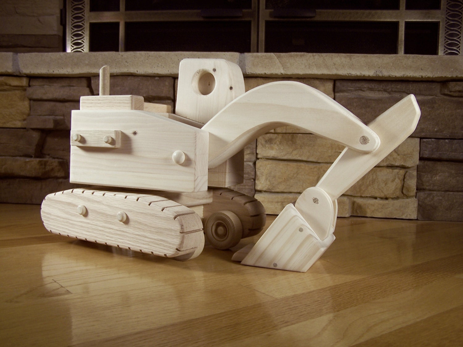Handmade Wooden Excavator Toy