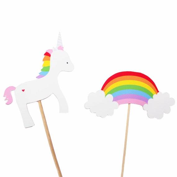 rainbow unicorn cupcake toppers rainbow birthday party