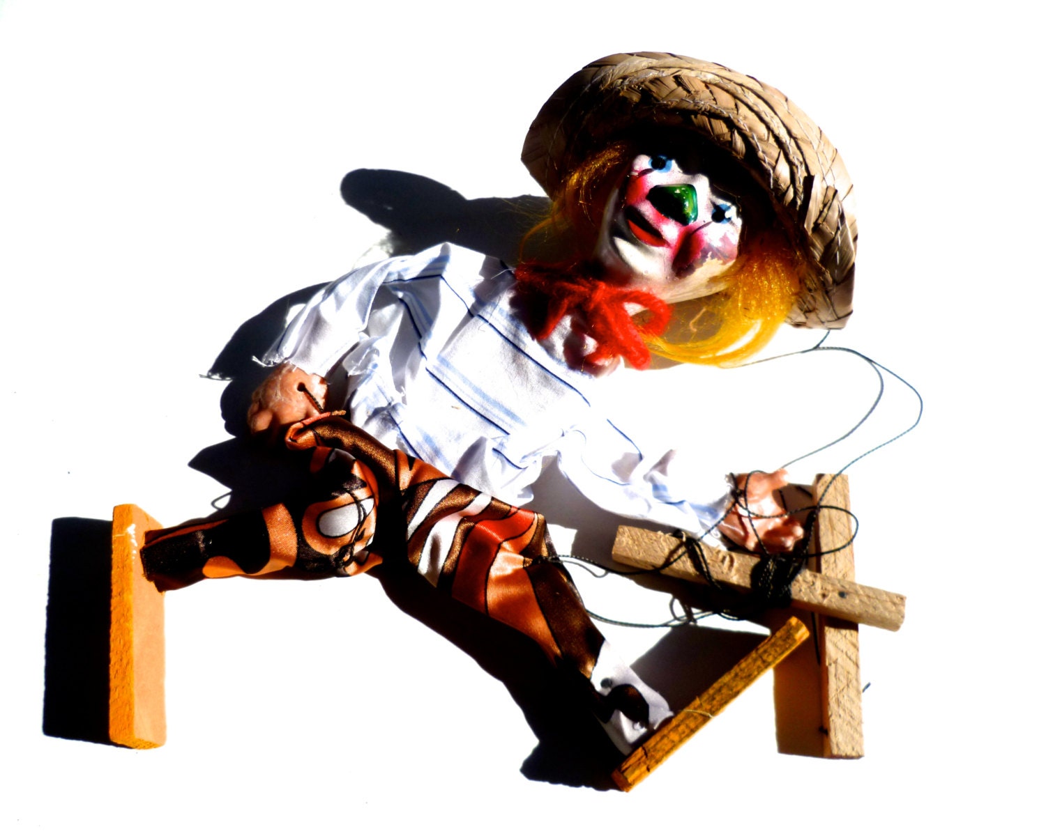Vintage Clown String Puppet Mexican by LupeandRomeo
