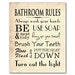 Bathroom Wall Art Word Art Print Bathroom Rules