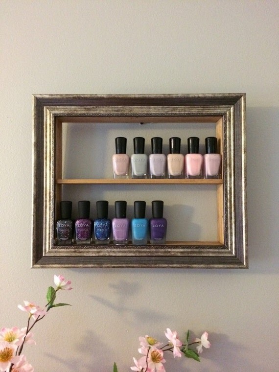 Gold Nail Polish Frame Rack Shadow Box Essential by pinkofperfect