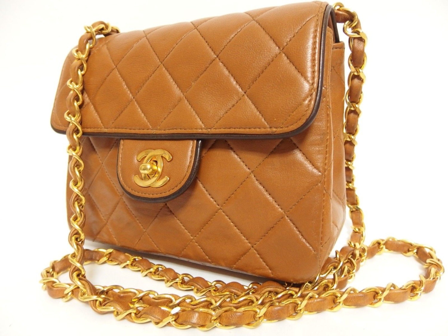 SALE! CHANEL / Rare Vintage Quilted Chain Shoulder Bag Small Matelasse