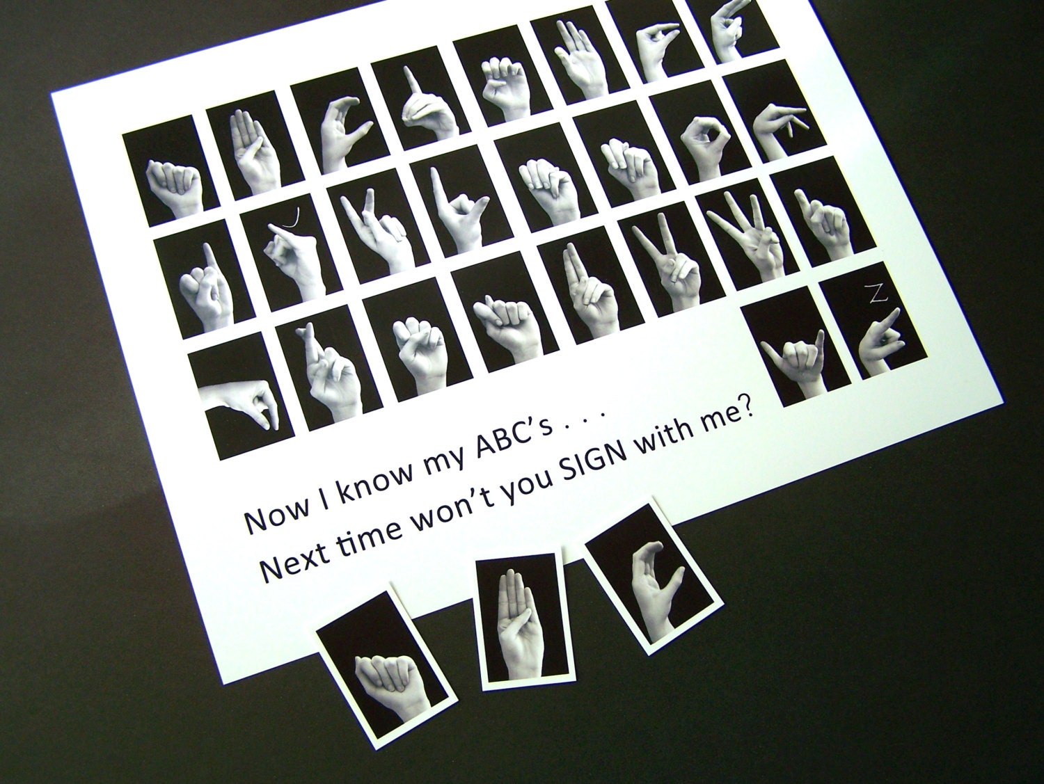 ASL ALPHABET Sign Language Letter Size Print to Frame or