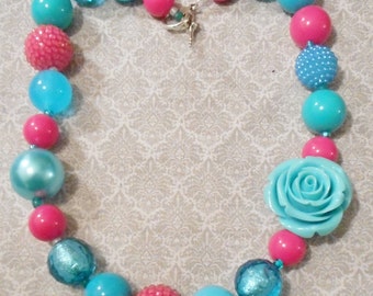 Pinks & Blues Gumball and Bubblegum Chunky Necklace