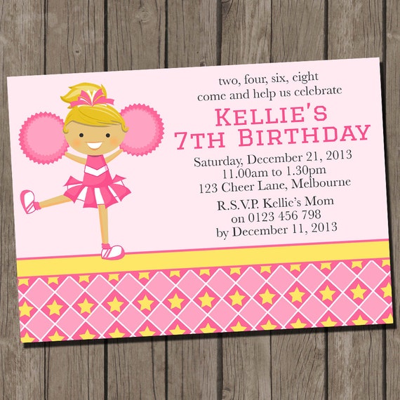 Cheerleading Birthday Invitations 9