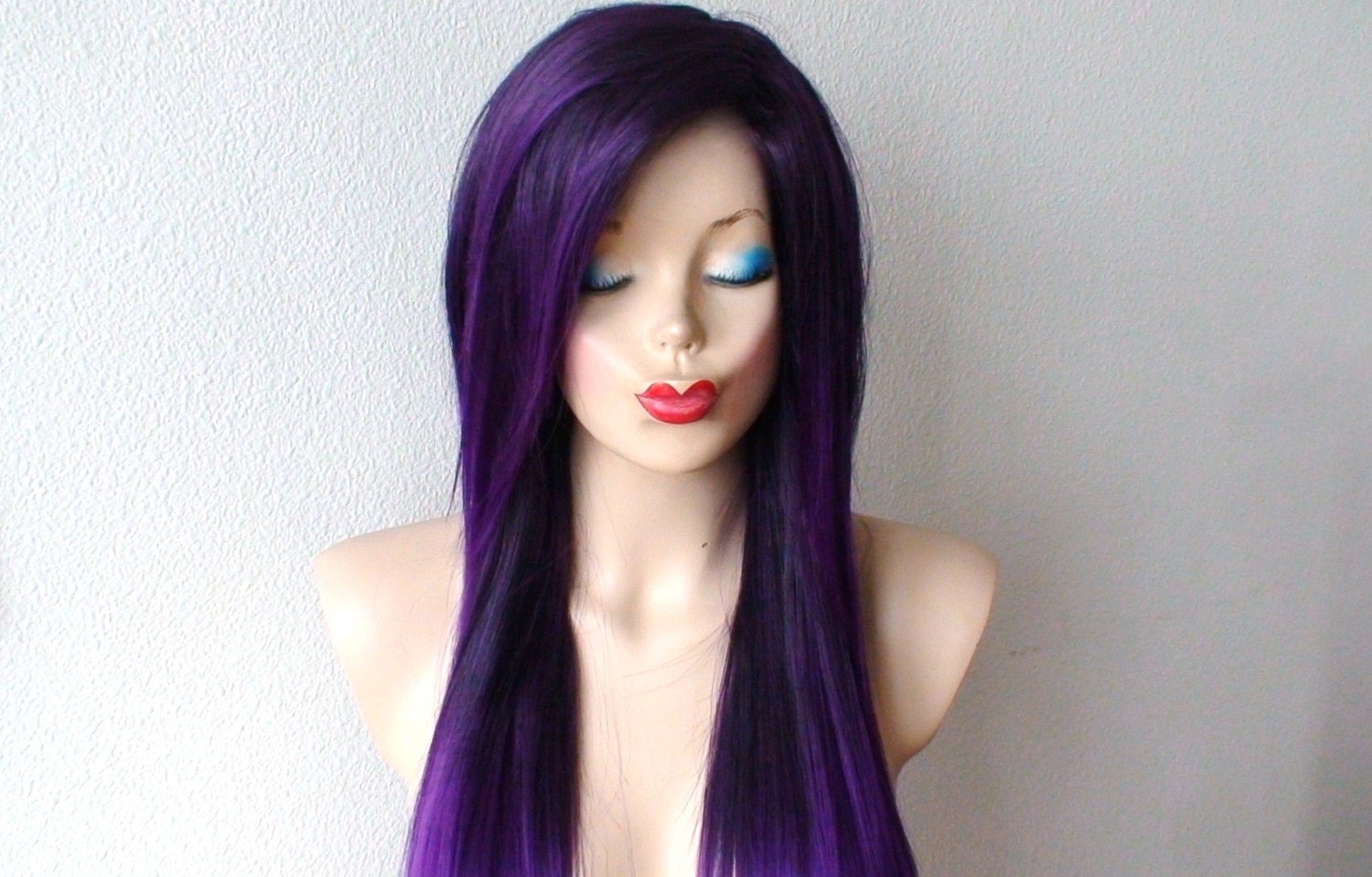 Purple Wig Lace Front Wig Ombre Wig Durable Heat Resistant