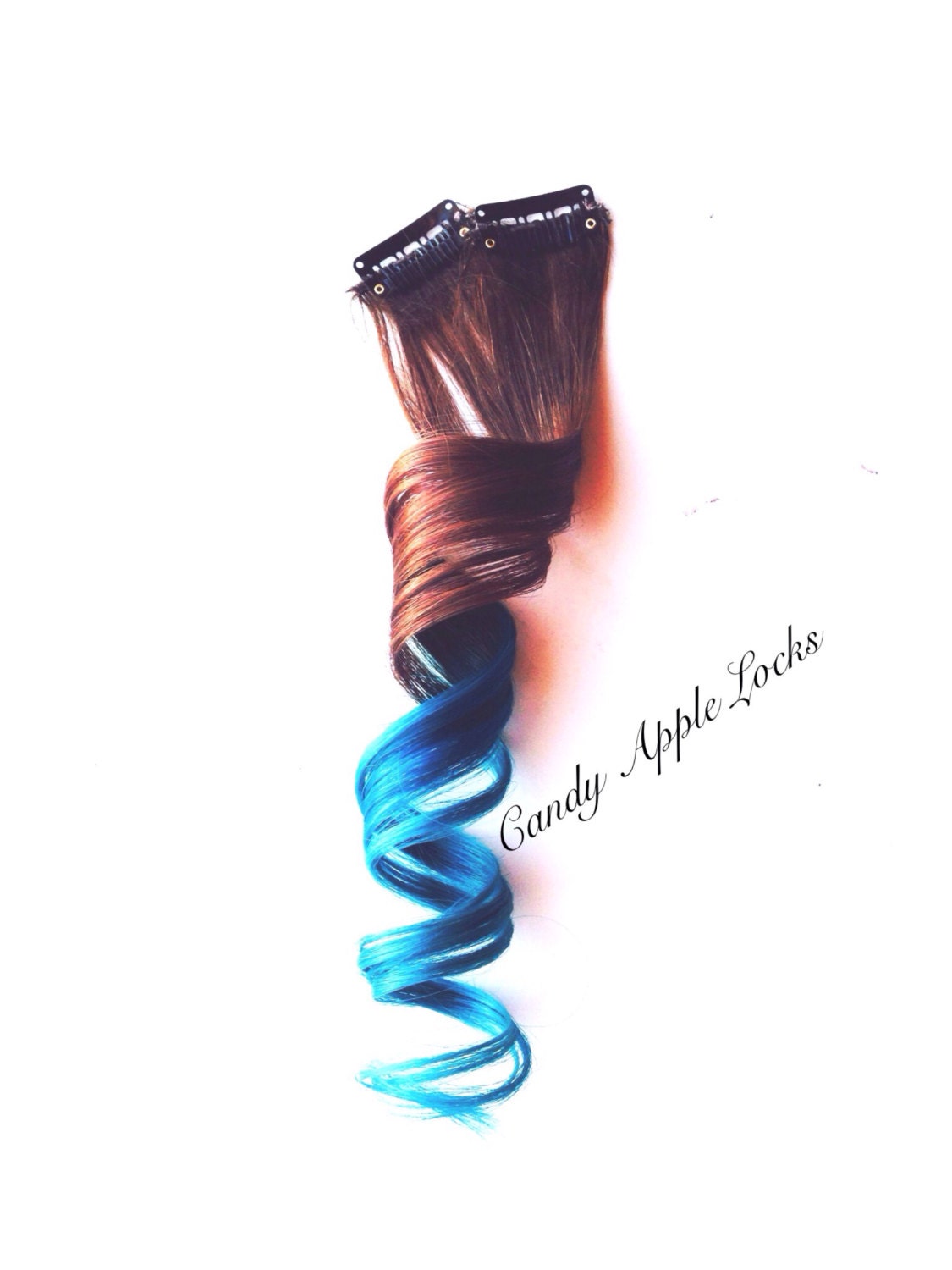 Turquoise Hair Extension Ombre Human Hair by CandyAppleLocks