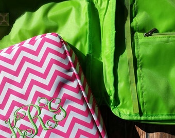 Chevron monogram bible cover, quatrefoil monogram bible cover, bible carrier, bible bag, embroidered monogram bible case, pink chevron bible