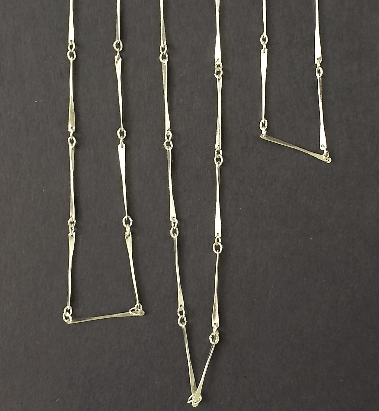 Vintage Bar Chain Twist Bar Chain Matte Silver Bar Chain