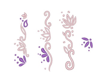 Floral Dress Edge Hem Designs Rapunzel Skirt Designs Embroidery Machine Designs