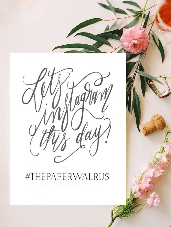 wedding ideas name hashtag Instagram Wedding // Sign Let's // Wedding Hashtag Instagram Day! This