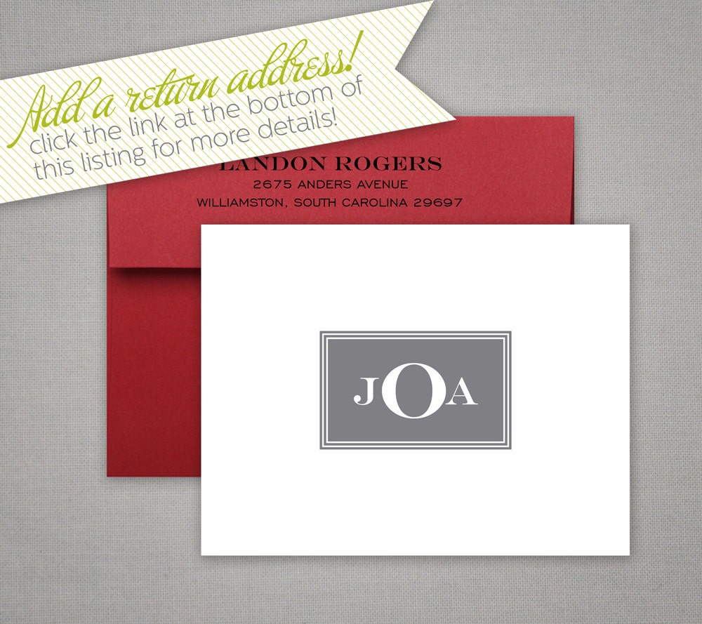 Masculine Stationery Monogram Notecards by IDesignThat on Etsy