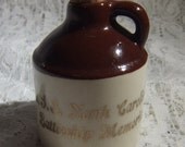 SALE! Vintage Mini Stoneware Souvenir Crock Jug USS North Carolina Lettered in 22K Gold Made In The USA