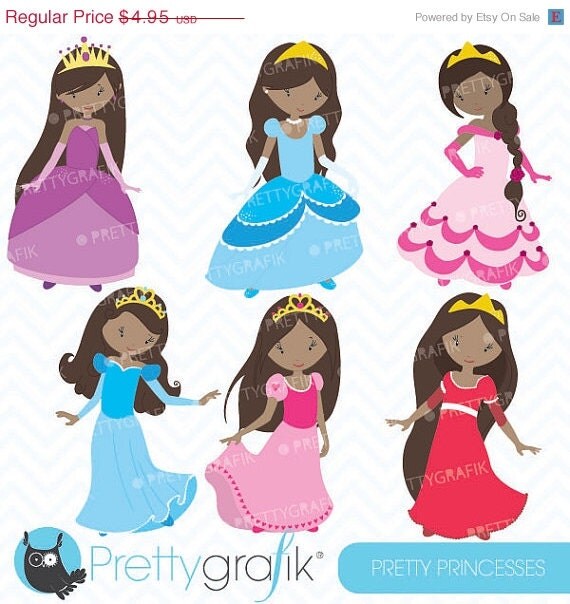 80% OFF SALE princess clipart commercial use, vector graphics, digital clip art, digital images - CL457 Il_570xn