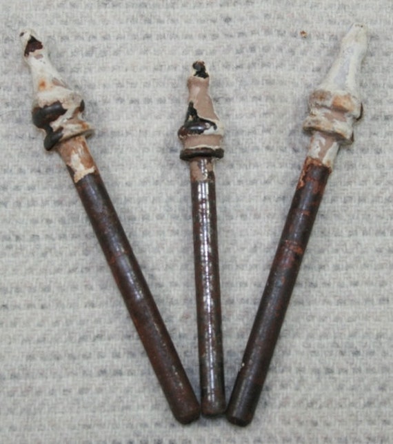 Three Antique Door Hinge Pins P5 By Fiddlestixdesign On Etsy