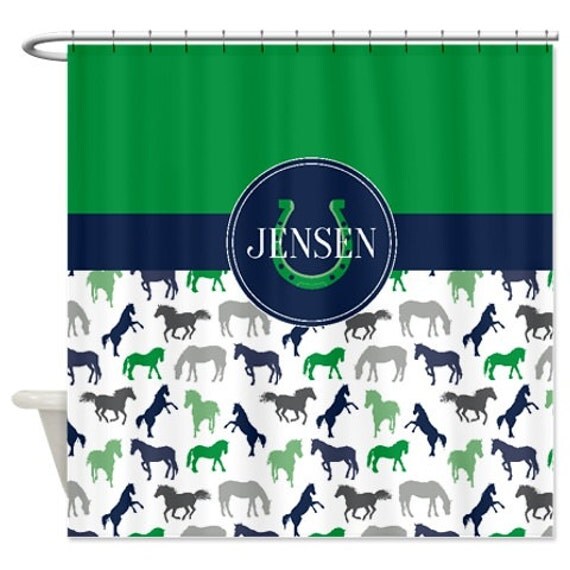 Personalized Horse Shower Curtain with by GatheredNestDesigns
