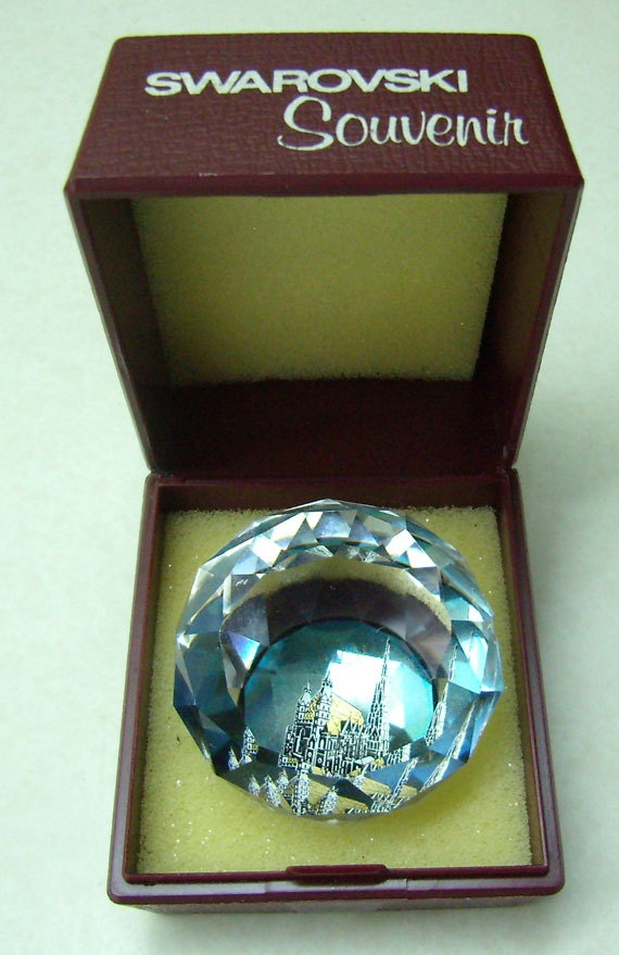 Items similar to REDUCED....Vintage Crystal Paperweight...."WIEN" Swarovski Crystal...Original