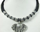 Elephant Pendant German Silver Tribal Rajasthani Necklace Vintage Choker Necklace