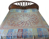 Indian Bedding Cashmere Paisley Design Jamavar Throw Blanket