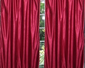 India Home Decor Idea-Silk Curtain Red Drape Vintage Boho Window Panel-Single