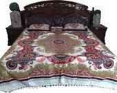 Colorful Cotton Bedspreads Floral Print Boho Hippie Decor Bed Cover Throw