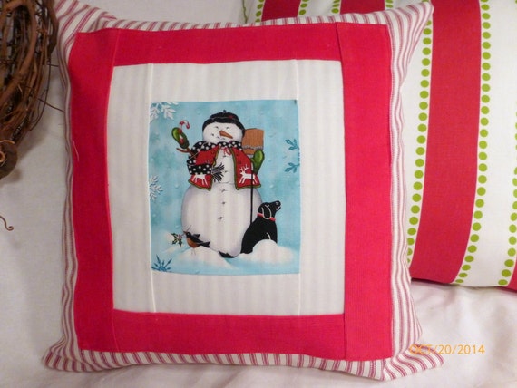 christmas black lab pillow