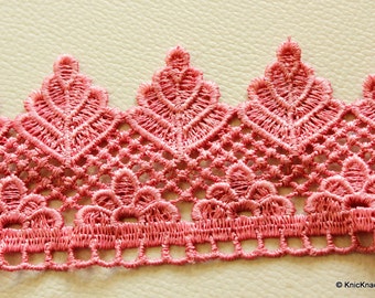 Pink Embroidery Crochet Lace Trim Ribbon 58 mm wide - 041203L93