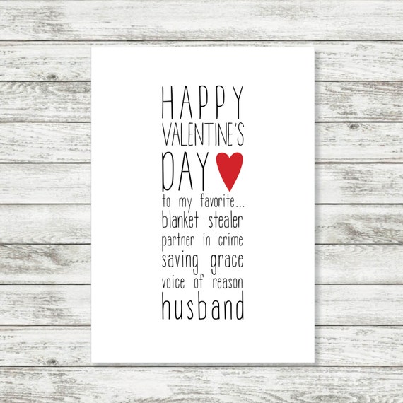 Valentine #39 s Day Card Husband Card Instant Download